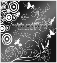 فرش زخارف وورود فوتوشوب Swirls And Flowers Brushes