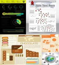 رسوم بيانيه منوعه بملفات مفتوحه فيكتور Infographics Elements Vector Set #2