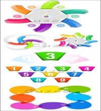 تحميل فيكتور Infographics design template with numeration, part 23