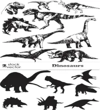 تحميل فيكتور ديناصورات Vectors - Dinosaurs