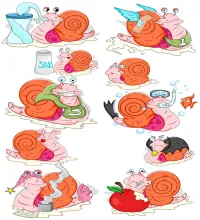 تصاميم حلزون مضحكه Snail Vector