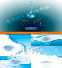 فيكتور قطرات ماء Water drops vector background set 2