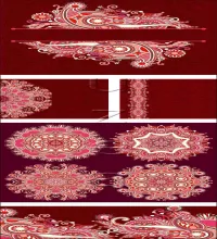تحميل زخارف وخلفيات حمراء Red vintage background with ornaments