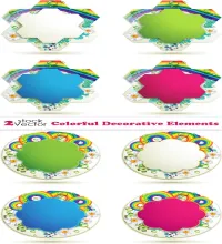 تحميل فيكتور Vectors - Colorful Decorative Elements