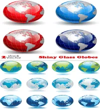 تصاميم كره ارضيه فيكتور Vectors - Shiny Glass Globes