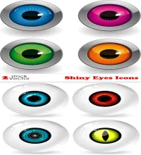 تصميم ايقونات عيون جميله ملفات مفتوحه فيكتور Vectors - Shiny Eyes Icons