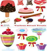 فيكتور حلويات روعه Vectors - Various Sweet Treats