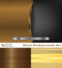 تحميل خلفيات فيكتور جميله Vectors - Metal Backgrounds Set
