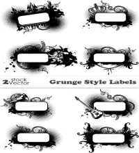 تحميل فيكتور اشكال Vectors - Grunge Style Labels