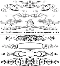 زخارف للتصاميم رائعه Vectors - Swirl Floral Ornaments 22