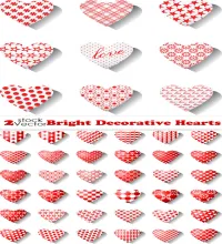 تحميل فيكتور قلوب  Vectors - Bright Decorative Hearts 