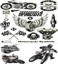 تصميم دراجات ناريه وملحقاتها Motorcycle Symbols