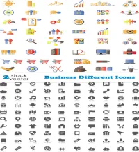تحميل ايقونات اعمال فيكتور Vectors - Business Different Icons