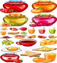تصميم شراب وطعام رهيبه Food & drinks vector