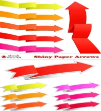 تصميم اسهم واوراق Vectors - Shiny Paper Arrows