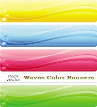 بنرات فيكتور اكثر من رائعه Waves Color Banners