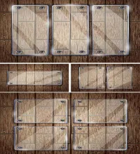 خامات ستوكات فيكتور مميزه Stock: Glass frame on wooden texture