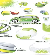 ايقونات خضراء منوعه Stock: Eco related symbols and icons