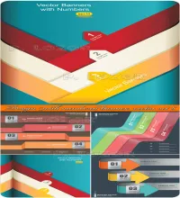 بنرات فيكتور رائعه رقميه Design with numbered banners vector set 6