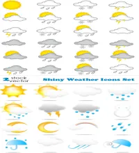 ايقونات الطقس رائعه Vectors - Shiny Weather Icons Set