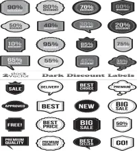 تحميل فيكتور خصومات Dark Discount Labels