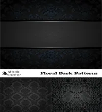 تحميل خلفيات فيكتور Vectors - Floral Dark Patterns