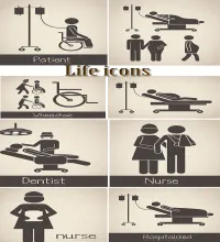 ايقونات مستشفيات Stock: Life icons