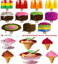تصاميم ايسكريم مميزه Vectors - Colorful Ice Cream