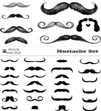 شعر و اشناب شنبات روعه Vectors - Mustache Set