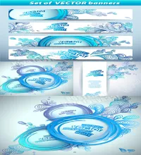 تحميل بنرات ازرق زرقاء فيكتور Vectors - Blue banners