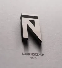 شعار ثلاثي الابعاد 3d ملف مفتوح psd Mock-Up