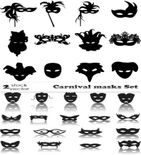 تصاميم اقنعه منوعه Vectors - Carnival masks Set