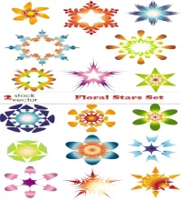 تصاميم على شكل ورود روعه وجديده Floral Stars Set
