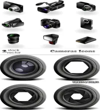 تحميل ايقونات كميرات وعدسات Vectors - Cameras Icons