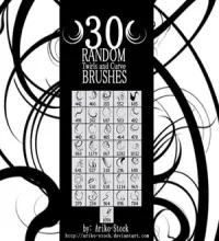 فرش خطوط مائله ومنحنيات روعه Twirls and Curves Brush Set