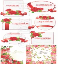 تصميم بطاقات ورود مميزه Greeting cards with roses