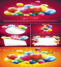 فيكتور بالونات ملونه Vectors - Color Festive Balloons