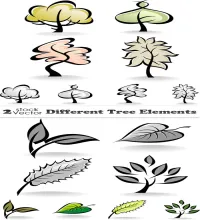 تحميل تصميم اشجار واوراق Different Tree Elements