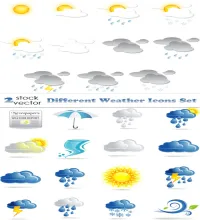 ايقونات الطقس جديده ومميزه Different Weather Icons Set