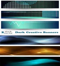 تصميم بنرات مظلمه وبداخلها خطوط ضوئيه Dark Creative Banners