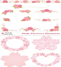 اطارات وفواصل ورود فيكتور رائعه Vectors - Flowers Pink Elements