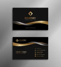 تصميم بطاقات عمل اسود وذهبي روعه ملف مفتوح