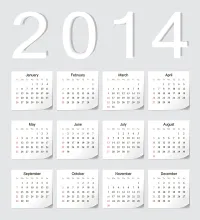 تصميم تقويم ابيض العام الجديد 2014 تحميل مباشر