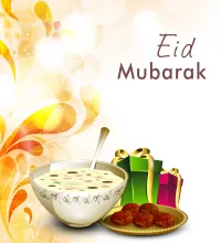 تصميم عيد مبارك مع طعام روعه بملف مفتوح تحميل مباشر