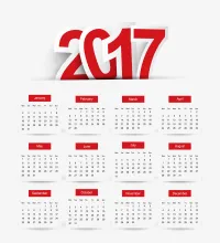 تصميم تقويم 2017 بسيط وجميل ملف مفتوح ومجاني