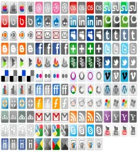 ايقونات المواقع الإجتماعية ملف تصميم مفتوح Free Social Media Icons PSDs