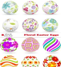 فيكتور بيض وورود Vectors - Floral Eggs