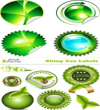 تحميل فيكتور  Vectors - Shiny Eco Labels