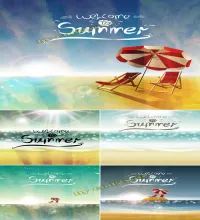 خلفيات شواطئ فيكتور منوعه Summer Holidays Backgrounds