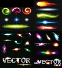 تأثيرات ضوئيه على التصاميم Gorgeous Bright Lighting Effects Vector